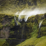 Waterfall blowing upwards in the wind